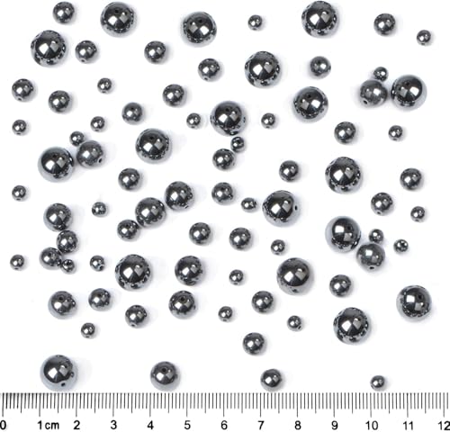Bymitel 4mm Natural Black Hematite Metallic Round Beads Gemstones Genuine with 200pcs DIY Jewelry Making Unisex (4mm 200pcs, Black Hematite) - color: Black Hematite, size: 4mm 200pcs