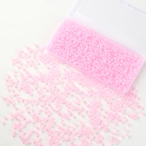 1000Pcs 4mm Pink Glass Beads for Bracelets, Round Crystal Glass Beads for Bracelet Necklaces Jewelry Making Kits Earring DIY Crafts(Pink) - color: Pink, size: 4mm 1000pcs