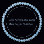 MASSIVE BEADS Natural Genuine Gemstone Beads Healing Crystal Chakra Reiki Jewelry Faceted Round Beads Bracelets 3mm - color: Blue Topaz