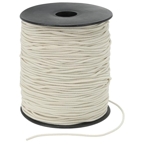 PATIKIL Stretchy String for Bracelets 109 Yards / 100m, 1.5mm Elastic Cord for Jewelry Making, Necklaces, Beading and Crafts DIY, Beige - color: Beige