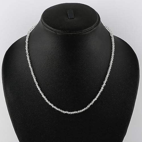 TGH Natural Gemstone Beaded Necklace for Women - Handmade 3-3.5mm Faceted Round Beads - Healing Crystal Birthstone Jewelry - 16+2 Inch Adjustable