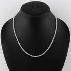 TGH Natural Gemstone Beaded Necklace for Women - Handmade 3-3.5mm Faceted Round Beads - Healing Crystal Birthstone Jewelry - 16+2 Inch Adjustable