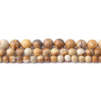 Natural Stone 6mm Brown Picture Smooth Round Loose Beads Energy Gemstone DIY for Jewelry Making Bracelet Necklace 1 Strand 15" - color: Brown Picture, size: 6mm