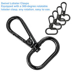 16 Pack Swivel Lobster Clasps, 1 Inch Black Lobster Claw Clasps for Keychains, Oval Ring Swivel Snap Hooks Metal Lobster Clips for Purse, Snap Tabs, Craft Making - color: Black