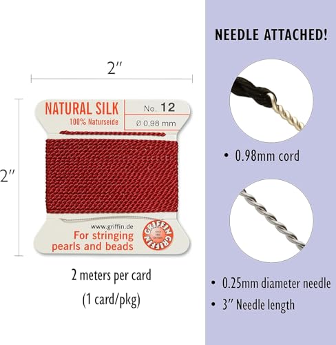 Griffin Bead Cord Silk Garnet #12