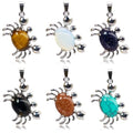 6 Pieces Crab Pendants Crystal Natural Stone Alloy Crab Charm for Jewelry Making Necklace - color: 6pcs Crab Jewelry Set