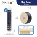 The Beadsmith Nymo Thread – 10-Pack Blue Color – Size D, .30mm Diameter, 64 Yard/58.5 Meter Spool – Made of Nylon – Bead Embroidery & Weaving, Off Loom & Loom Work and DIY Craft Projects - size: Size D, 64 Yards, style: Blue