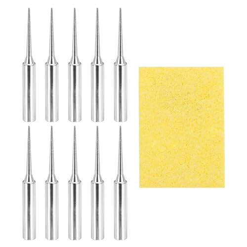MECCANIXITY Pack of 10 900M Solder Tips Internally Heated Soldering Tips with Cleaning Sponge Pad Replacement Welding Accessories Kit for Electrical Solder Station Tip (900M-T-LI) - style: 900M-T-LI