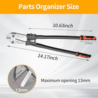 14 Inch Bolt Cutter, Heavy Duty Forged T8 Steel Blade Wire Cutters for Chains, Metal, Screws, Rivets & Fences, Ergonomic Rubber Grip Handle for Industrial Use & DIY Projects - size: 14 Inch