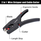 Wire Stripper, knoweasy Wire Stripper Tool with Cutter and 2 in 1 Wire Stripping Tool Works for Electronic,Electric,Automotive from 32 to 7 AWG - style: D3