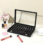 2 Pcs 100 Slots Ring Organizer Box with Transparent Glass Lid, Velvet Jewelry Display Case for Rings, Necklaces, Earrings Storage, Black