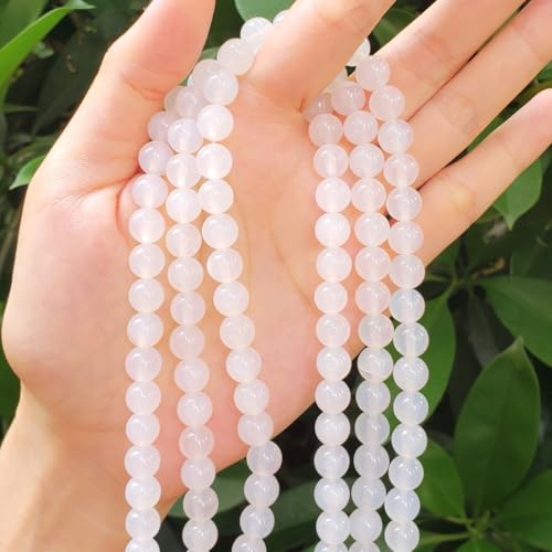90pcs Adabele AAA Natural White Agate Healing Gemstone 4mm (0.16 inch) Small Round Beads Gem Stone Spacer for Craft Jewelry Making GC1-4 - color: White Agate, size: 4mm (90pcs/1 Strand)