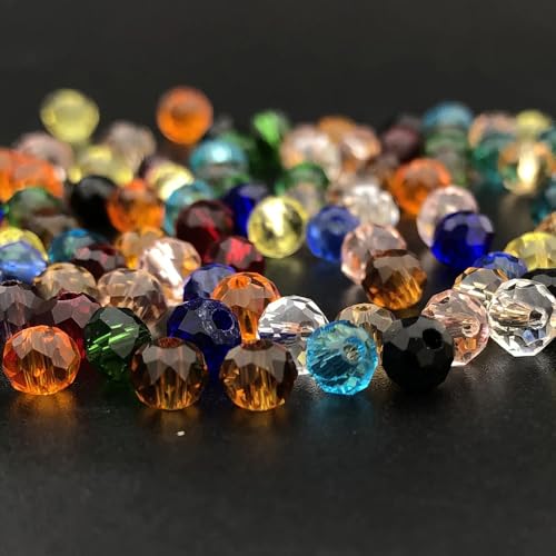 415pcs Rondelle Crystal Glass Beads 2mm 4mm 6mm 8mm Mixed Sizes, Faceted Briolette Spacer Czech Seed Loose Beads for DIY Jewelry Making (Mix 3) - color: Mix 3