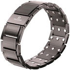 POLLDAN® 3X Power Magnetic Bracelets For Men | 6200 Gauss Strength Mens Titanium Bracelet with Fold-Over Clasp, Adjustable Length, Gift Box, Sizing Tool | Innovative Magnets Alloy - Patent - color: Gunmetal