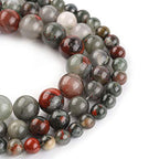 Natural Gemstone Beads 6mm African Bloodstone Polished Round Smooth Stone Beads for Jewelry Making Adults DIY Bracelet 15 Inch(African Bloodstone,6mm) - color: African Bloodstone, size: 6mm