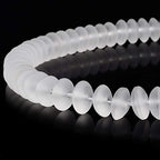 RUBYCA Natural AAA Grade Quartz Crystal Frosted Rondelle Beads for Jewelry Making (1 Strand, 8mm) - color: Rondelle Frosted, size: 8mm