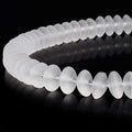 RUBYCA Natural AAA Grade Quartz Crystal Frosted Rondelle Beads for Jewelry Making (1 Strand, 10mm) - color: Rondelle Frosted, size: 10mm