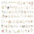 30pcs Mixed Enamel Charms Pendants for Jewelry Making Bulk lot Necklace Earrings Bracelet Craft Findings - color: White