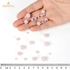 BEADNOVA 4mm Natural Rose Quartz Gemstone Round Loose Beads for Jewelry Making (90-92pcs) - color: 22) Rose Quartz Round Beads, size: 4mm
