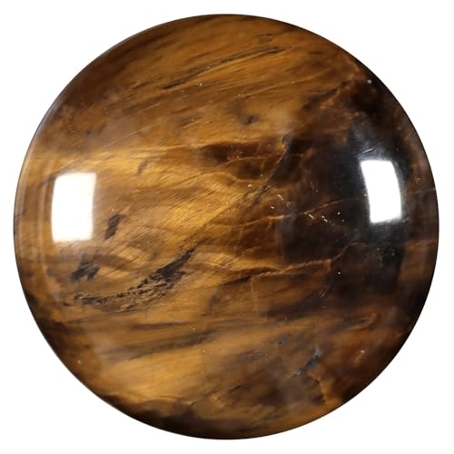 moonsix 10PCS Round Tiger's Eye Cabochons Flatback CAB Gemstone Beads Crystal Flat Stone for DIY Craft Jewelry Making, 22mm - color: brown, size: 22mm