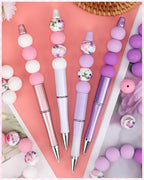 100 Pcs 15mm Silicone Beads for Keychain Making, Purple White Silicone Beads Bulk Round for Bracelets Pens Crafts Jewelry Making (Purple White) - color: Purple White