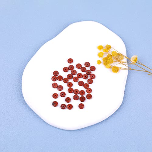 JOE FOREMAN 2x6mm Natural Red Jasper Gemstone Heishi Disc Rondelle Spacer Beads for Jewelry Making Full 15" Strand Energy Stone Healing Power Crystal - color: Red Jasper