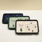 Oirlv Jewelry Display Tray for Vendors Velvet Jewelry Tray with Compartments for Rings and Necklaces(Blue) - color: Blue P21702