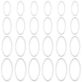 80 Pcs 4 Szie Open Bezel Pendants Hollow Frame Pendant Earrings Hoops Pendant Oval Frame Pendants Connectors Soldered Linking Ring for Earrings Findings DIY Craft Jewelry Making Accessory (Silver) - color: Oval-silver