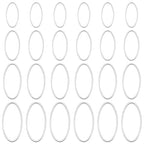 80 Pcs 4 Szie Open Bezel Pendants Hollow Frame Pendant Earrings Hoops Pendant Oval Frame Pendants Connectors Soldered Linking Ring for Earrings Findings DIY Craft Jewelry Making Accessory (Silver) - color: Oval-silver