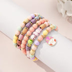 Emibele Colorful Stretch Bracelet Stack Boho Beaded Bracelet Set Heishi Surfer Bracelet Stackable Y2K Trendy Jewelry Friendship Multiple Set Women Fans - style: Colorful Easter 5PCS