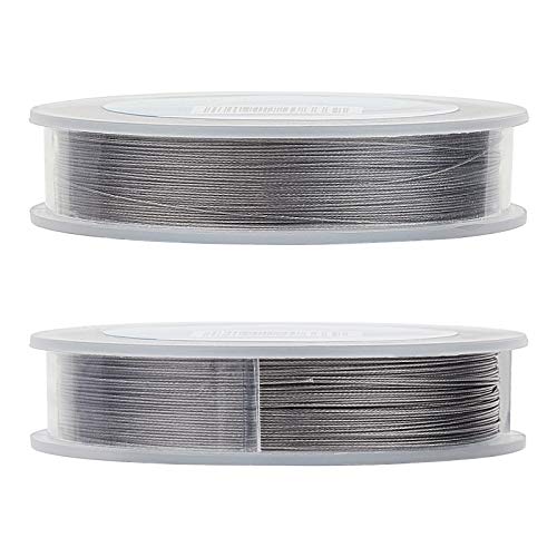 BENECREAT 7 Strands 260FT 0.38MM Stainless Steel Bead String Wire Tarnish Resistant Steel Wire for Necklace Bracelet Making - color: Stainless Steel, size: 0.38mm - 7 Strands