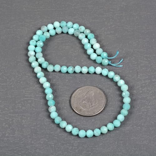 6mm Brazilian Amazonite Faceted Gemstone Round Loose Beads Strand 15.5-16" DIY Jewelry Making - color: Brazilian Amazonite