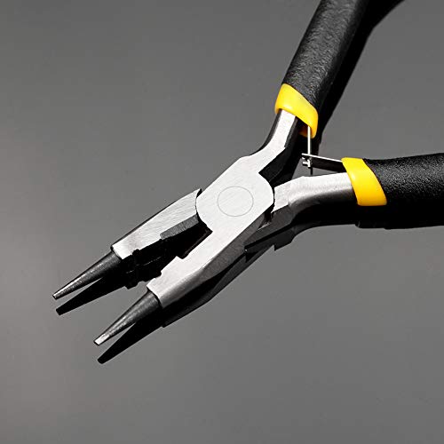 SPEEDWOX Mini Round Nose Pliers with Cutting Edges for Jewelry Making, Small Wire Looping, Multi Use, 5 Inch Tapered Jaw, Micro Pliers, Precision Beading, Hobby Work, Craft - size: Round Nose with Cutter