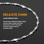 KYUNHOO 13 Feet Stainless Steel Jewelry Making Chains Bulk Rhombus Link Silver Craft Chain Necklace for Men Women with Lobster Clasps and Jump Rings - color: Rhombic Silver