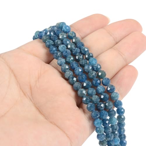 6mm Apatite Faceted Gemstone Round Loose Beads Strand 15.5-16" DIY Jewelry Making - color: Apatite