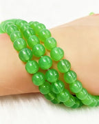 8mm Glass Beads 46PCS Glass Beads for Jewelry Making Charm Round Loose Bead for Bracelet Making Kit (Green Jade Glass) - color: Green Jade Glass