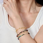Farfume Crystal Bracelet Beaded Bracelets 4mm Natural Stone Beads Gemstone Handmade Jewelry Valentine's Day Gifts - color: Clear Quartz-steadfast&vitality