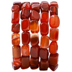 Natural Large Red Agate Cube Stone Beads 8x11mm 38cm/str Loose Semi Gemstone Stone Square Beads for Making Bracelets Necklace - color: Red Agate