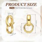 PATIKIL 2 Pcs Bails for Jewelry Making, 12.5mm Pendant Bail Connector Double Bail Clasps for Bracelet Necklace Pendants Dangle Charm DIY Craft, Gold