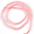 152pcs 4x2mm Natural Rose Quartz Disk Rondelle Spacer Stone Semi Precious Gemstone Loose Beads for Jewelry Making 15 Inch - color: Rose Quartz