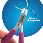 Beadalon Professional Series Tungsten Carbide Jaw Hard Wire Semi-Flush Cutter, Purple Vinyl-Free Grips, Stainless Steel, cuts up to 14 gauge Wire, 5.75 in - style: Semi-Flush Cutter, Purple
