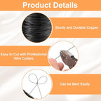 HARFINGTON Wire 203ft Length 24 Gauge Copper Craft Jewelry Wrapping Wire Tarnish Resistant Beading for Jewelry Making Supplies Crafting, Black - color: Black