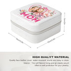 Custom Travel Jewelry Case For Mom Birthday Gifts, Moms Personalized Gift for Women from Daughter Son, We Love You Present for Mother Mommy Mothers Day Christmas - color: Mom