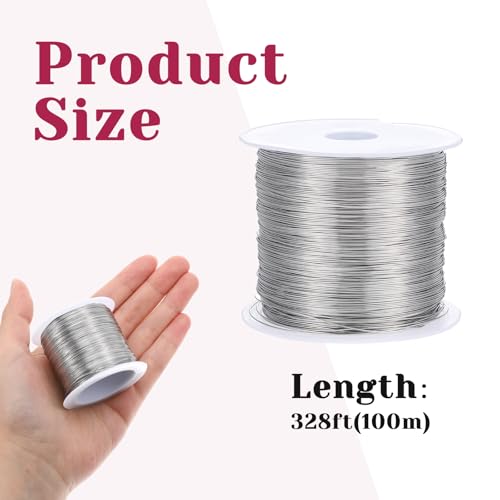 26 Gauge Stainless Steel Wire Jewelry Wire Resistant Copper Beading Wires for Jewelry Making Bailing and Craft Anklet Bracelet Weaving DIY Handmade Projects 0.4mm X 100m
