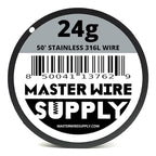 Stainless Steel 316L - 50' - 24 Gauge Wire - 50ft - 0.51mm - 0.020in - Master Wire Supply - Made in USA
