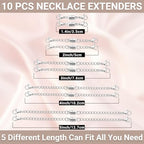 OHINGLT Necklace Extender Magnetic Clasps Chain Extenders for Necklaces,Gold and Silver Magnetic Necklace Clasps and Closures with Bracelet Extension - color: 10Pcs Silver