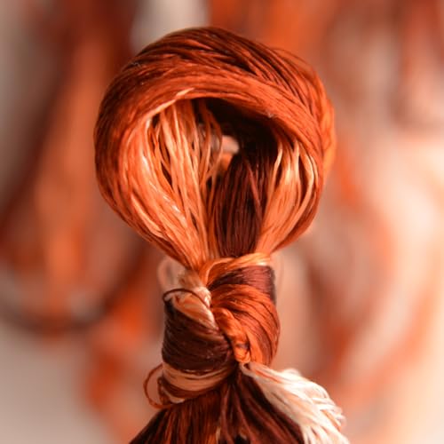 100% Nature Mulberry Handmade Embroidery Silk Thread Woven Jewelry Accessory Artificial Flowers Cross Stitch Floss DIY Sewing Kits 13 Gradient Colors 110m Each (30) - color: 30