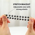 Crystal Vibe 8mm Beaded Bracelets For Women Men - Healing Crystal Bracelet - Adjustable Size - color: Hematite