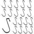 20Pcs J Shaped Stainless Steel Hanger Hook,Clip-on Wire Rack Hook, Hanging Sink Grid Hooks Wire Shelf Hooks for Kitchen Bedroom Office,Black - color: Black, size: 0.34"