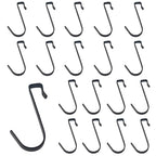 20Pcs J Shaped Stainless Steel Hanger Hook,Clip-on Wire Rack Hook, Hanging Sink Grid Hooks Wire Shelf Hooks for Kitchen Bedroom Office,Black - color: Black, size: 0.34"